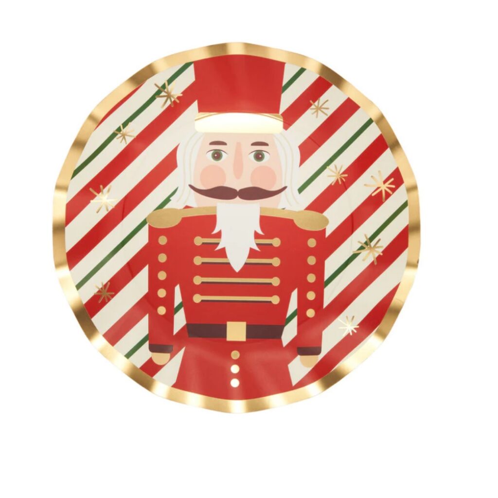 Nutcracker Christmas Wavy Paper Dinner Plates