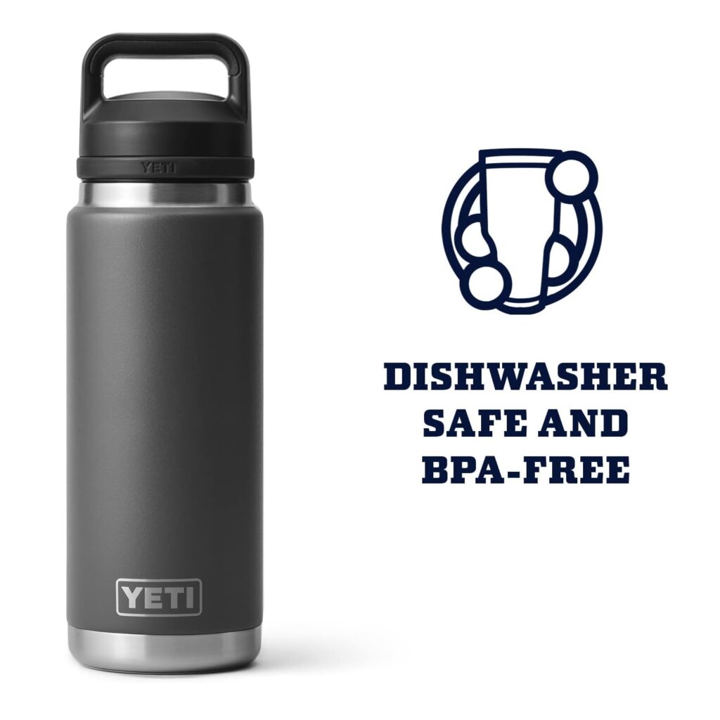 YETI Rambler White Stainless Steel Beverage Bottle BPA Free 26 oz.