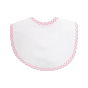 3 Marthas Big Check Burp Cloth Basic Bib - Pink