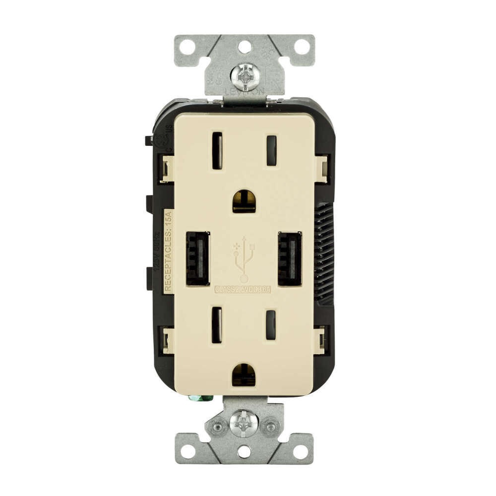 Leviton Decora Ivory 2 Port Usb Charging Outlet Berings 0393