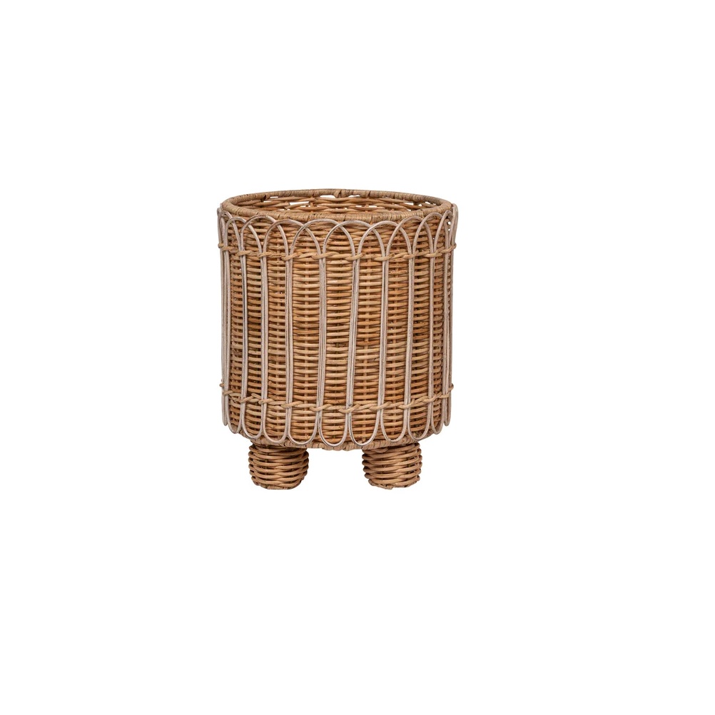 Juliska Provence Rattan 8" Round Planter - Whitewash