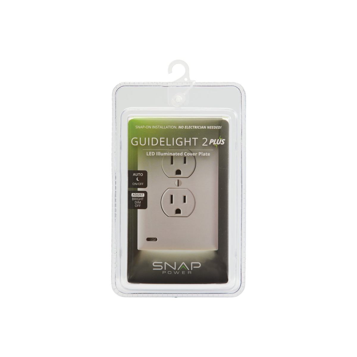 SnapPower GuideLight Duplex Outlet Wall Plate - White | Berings