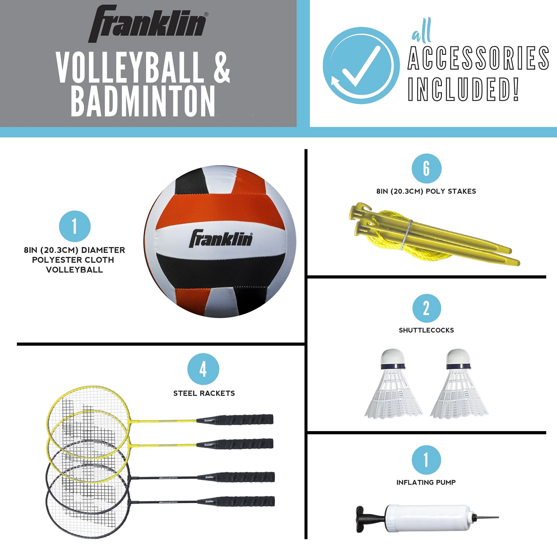 Volleyball and popular batminton set