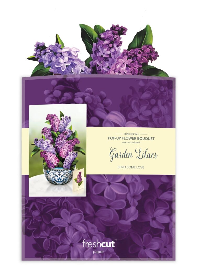 Fresh Cut Paper Lilac Garden Pop Up Bouquet Berings