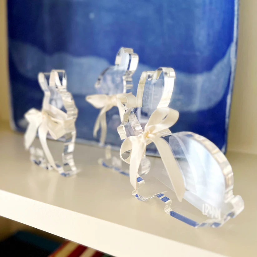 Lauren Dunn Clear Acrylic Bunny - Assorted