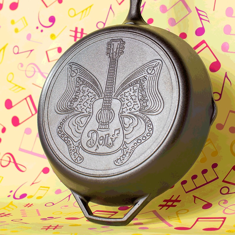 Lodge 12 Inch Love is Like a Butterfly Dolly Parton Skillet | Berings