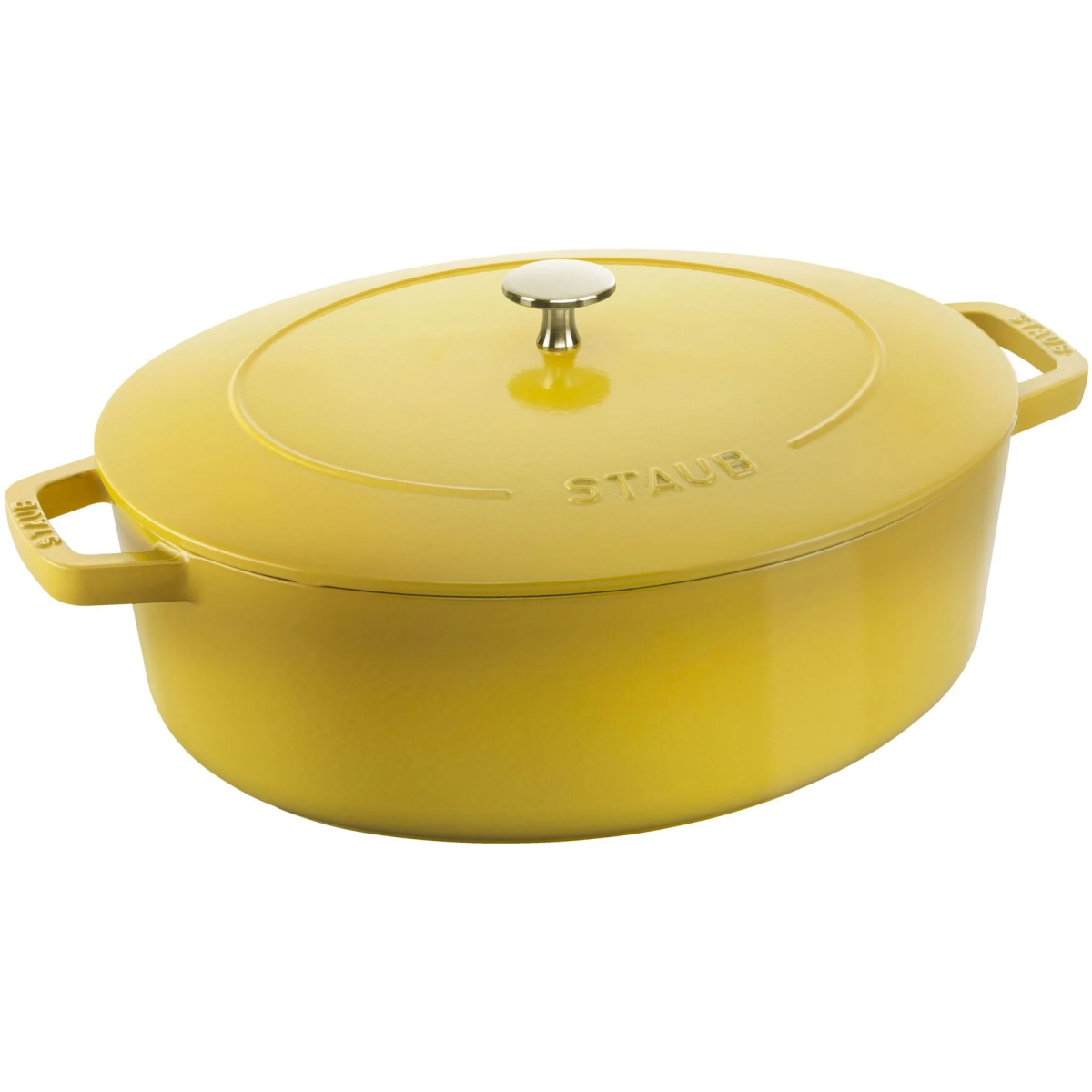 Staub Wide Oval Dutch Oven Citron Berings 7646