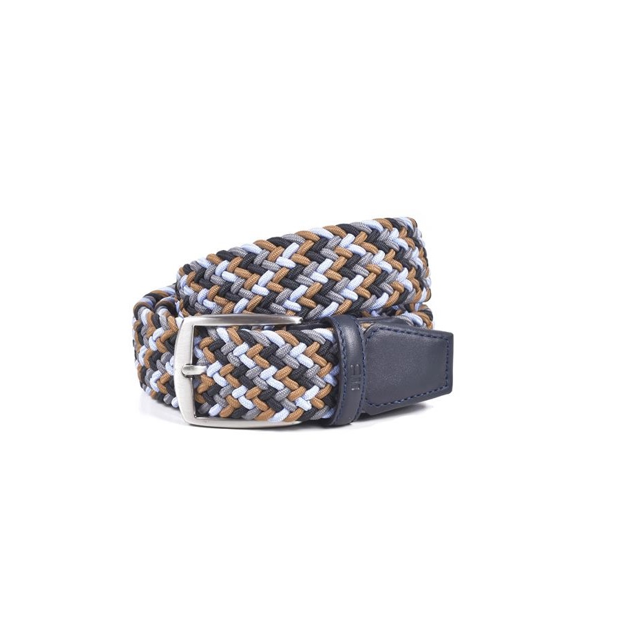 Miguel Bellido Textile Braided Belt - Blue/Beige