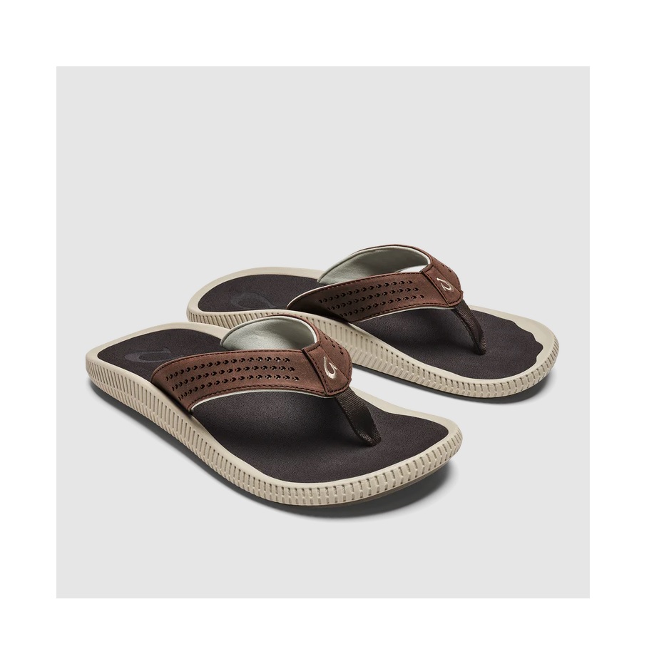 Olukai Ulele Men’s Water-Ready Beach Sandals - Dark Wood