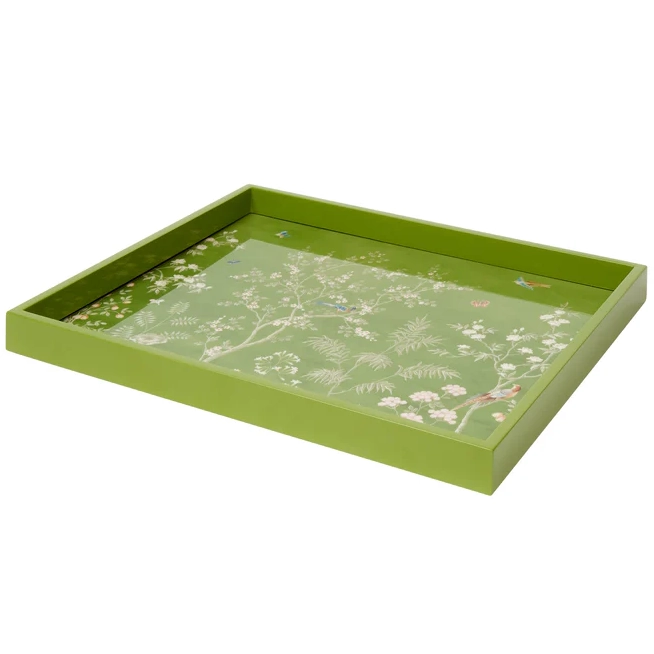 Addison Ross Medium Chinoiserie Tray - Green