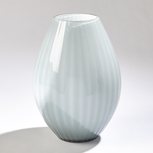 Global Views Cased Glass Stripe Vase - Blue Grey