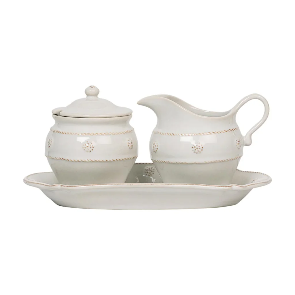 Juliska Berry & Thread Whitewash Sugar and Creamer Set