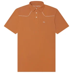 Texas Standard Lariat Western Polo - Burnt Orange