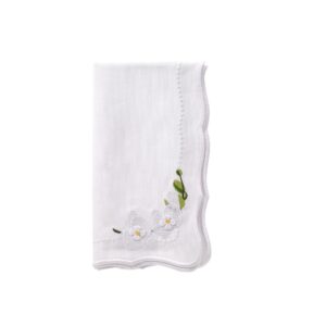 Bodrum Violeta Linen Napkin - White