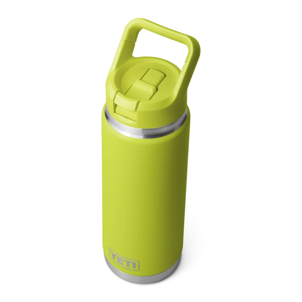 Yeti Rambler 26oz Bottle with Color Matched Straw Cap - Chartreuse