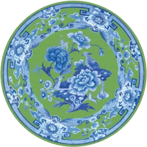 Caspari Green and Blue Paper Plate Die-Cut Placemat