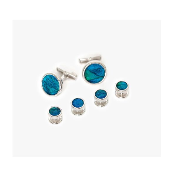 Brackish Cufflink/Stud Set - Fripp (Rhodium Plated)