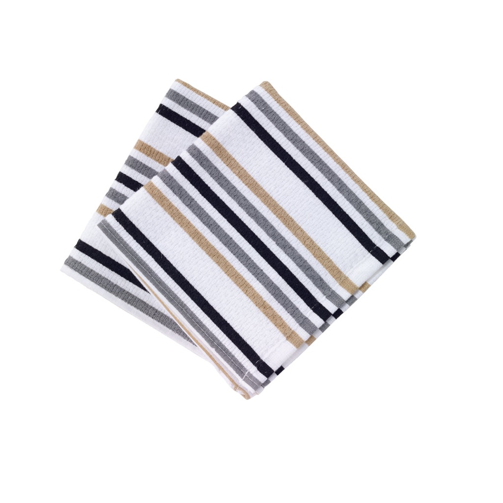 T-fal Printed Dish Cloth - Neutral Stripes (Set of 2)