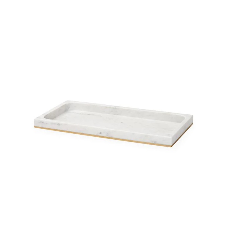 Sferra Pietra Marble Storage Tray - White/Gold