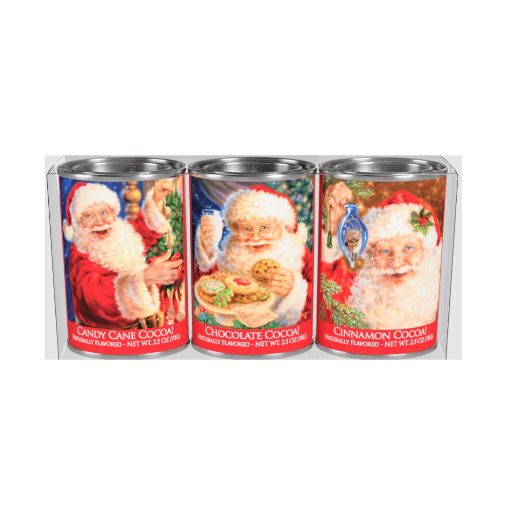 Donna Gelsinger Santa Cocoa Gift Set of 3 (2.5 oz Tins)