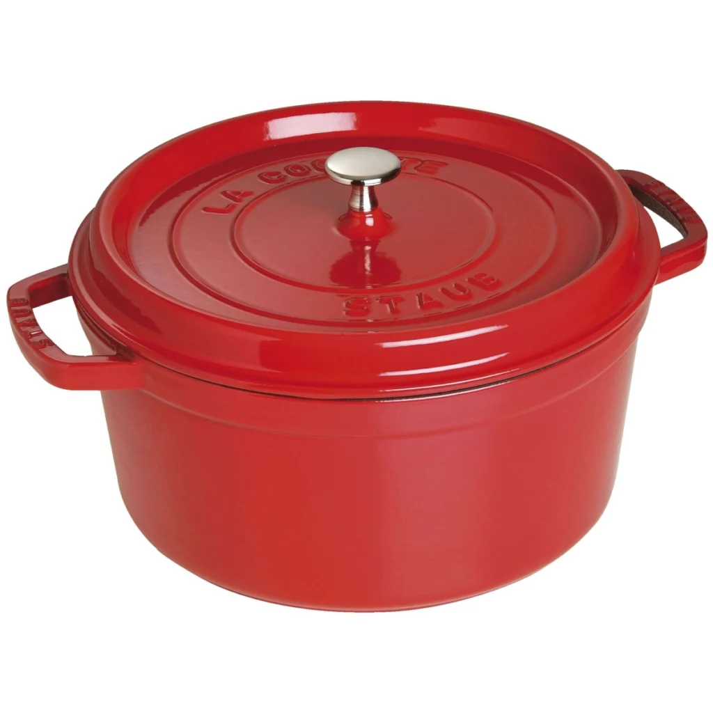 Staub 7 Qt Round Cocotte - Cherry