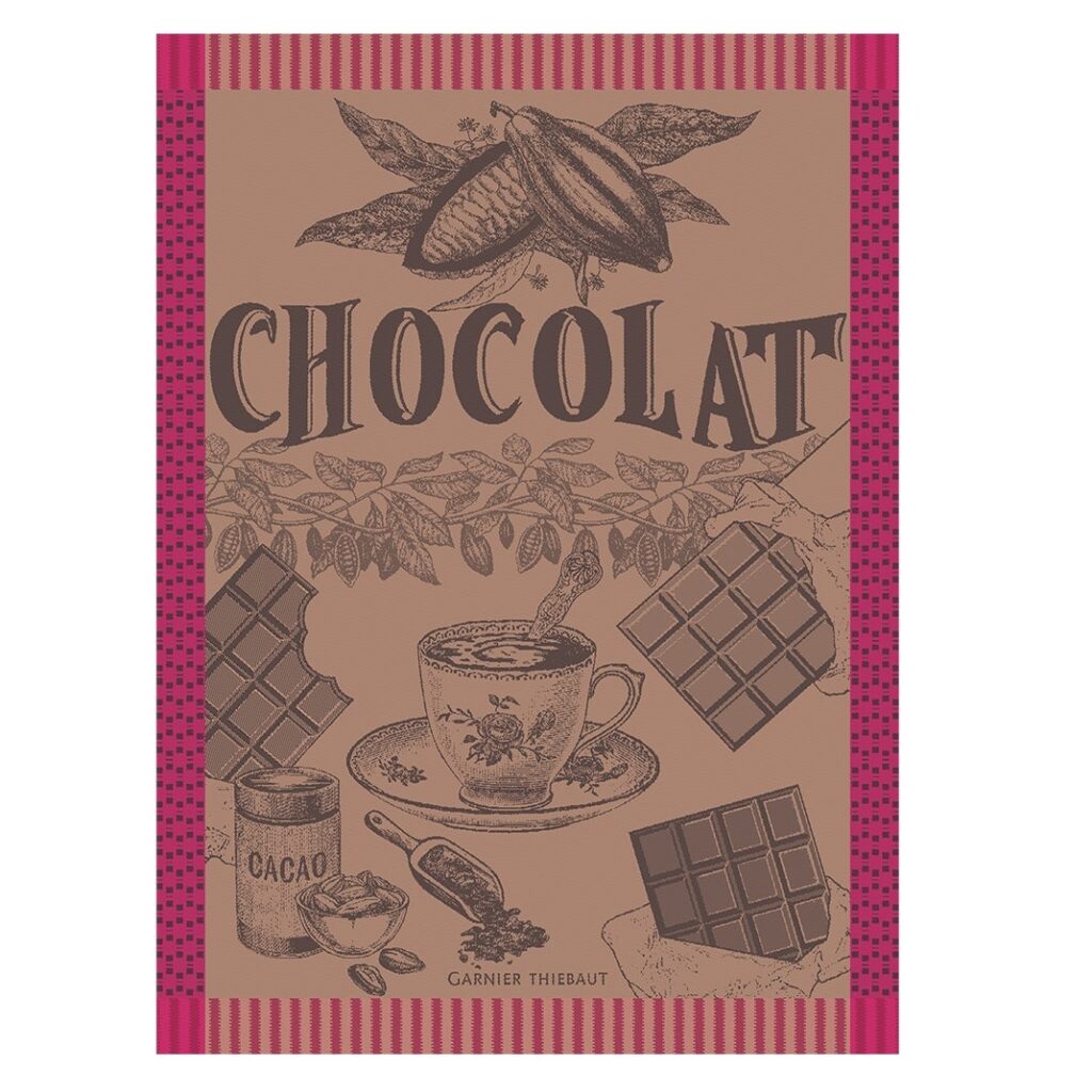 Tasse De Chocolat Fuchsia Jacquard Kitchen Towel