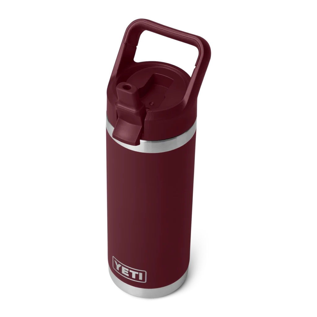 Yeti Rambler 18oz Water Bottle with Color Matched Straw Cap - Wild Vine Red