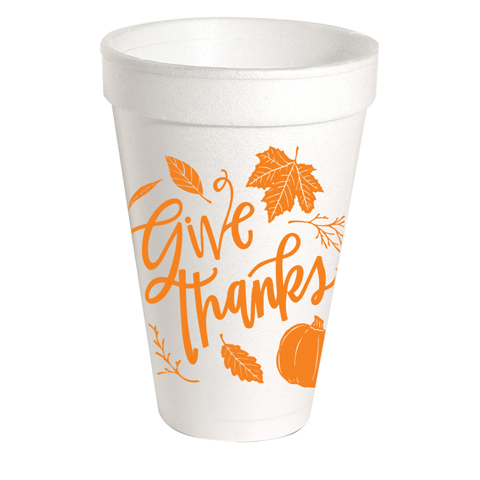 Rosannne Beck Give Thanks Styrofoam Cups