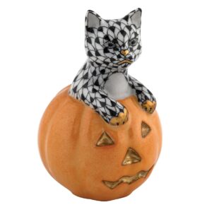 Herend Jack O'Lantern Kitty - Black