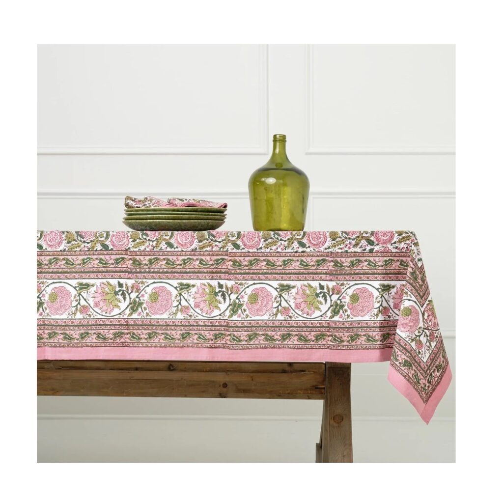 Pomegranate Bohemian Floral Moss & Mauve Tablecloth 60 x 90