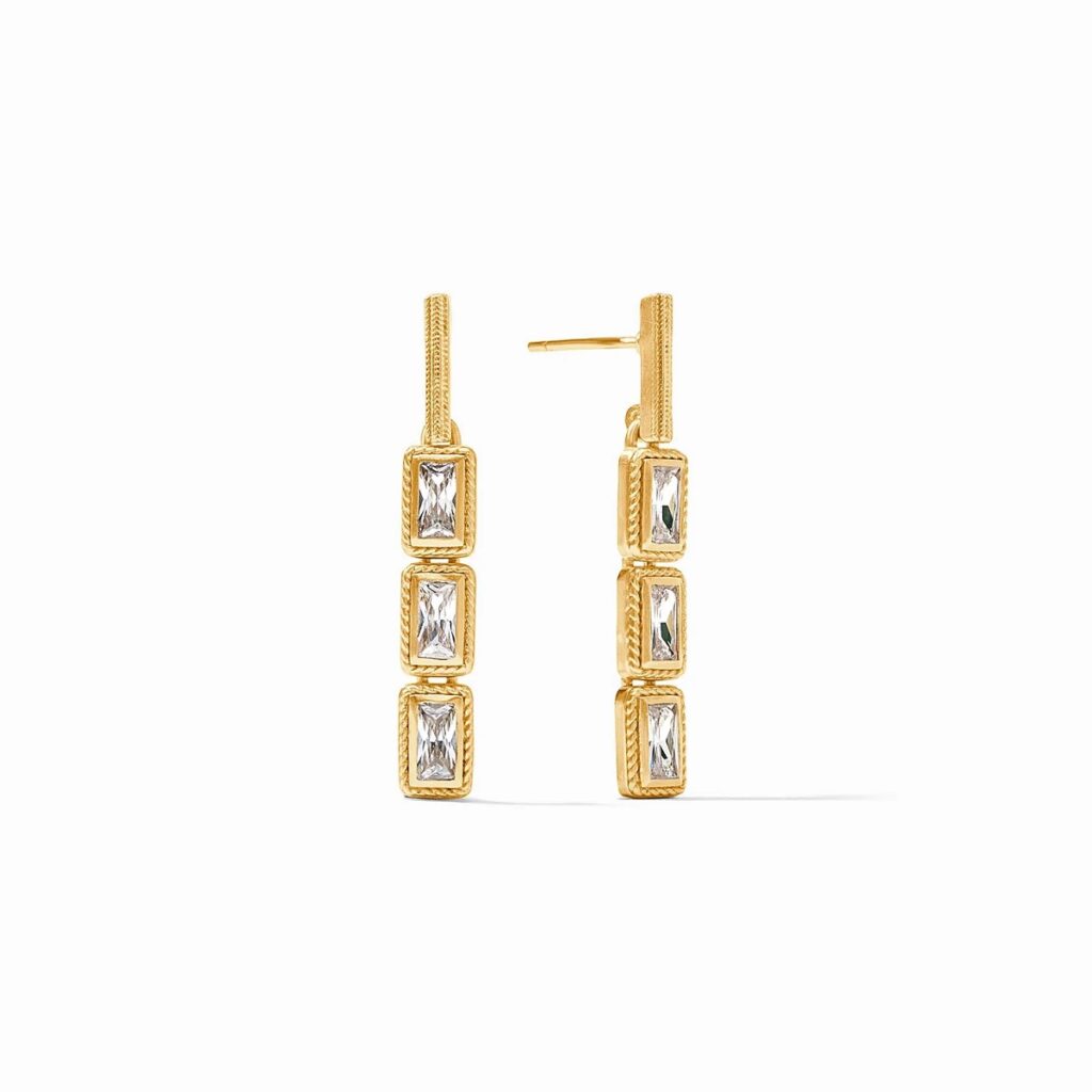 Julie Vos Baguette Tier Earrings - Cubic Zirconia