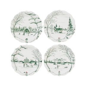 Juliska Country Estate Winter Frolic Party Plate Assorted Set/4 - Evergreen