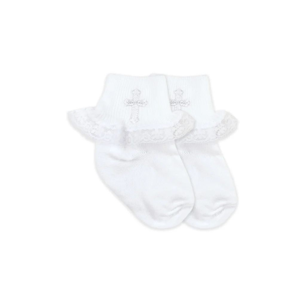 Jefferies Socks Smooth Toe Christening Lace Socks