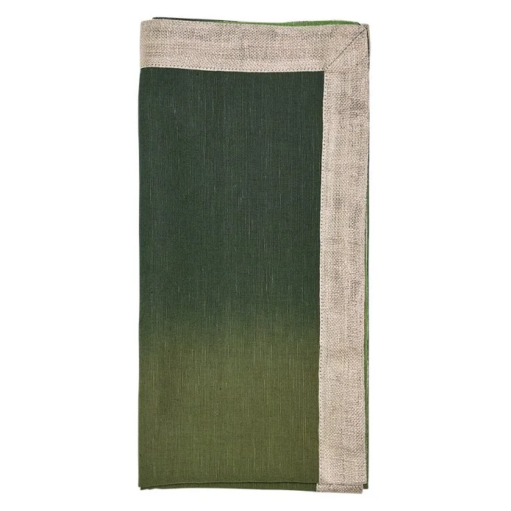 Kim Seybert Dip Dye Napkin - Olive & Green