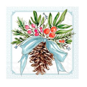 Pinecones & Ribbons Cocktail Napkins