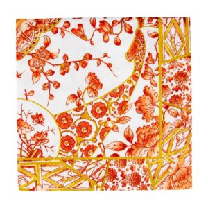 Caspari Gilded Porcelain Coral Cocktail Napkins