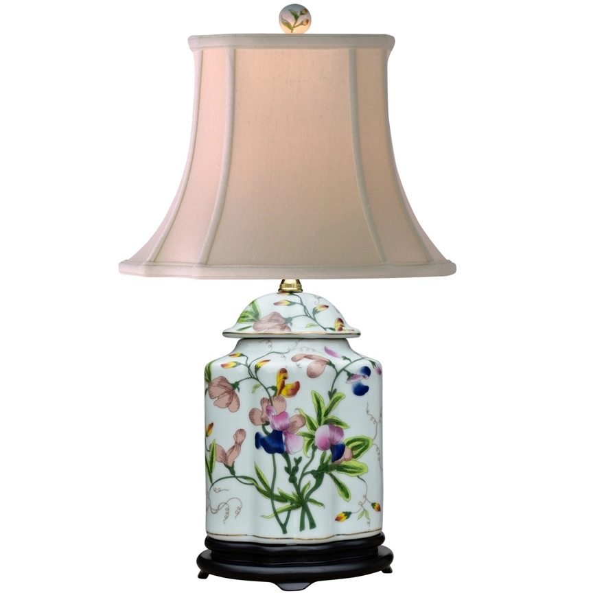 Porcelain Floral Scallops Tea Jar Lamp