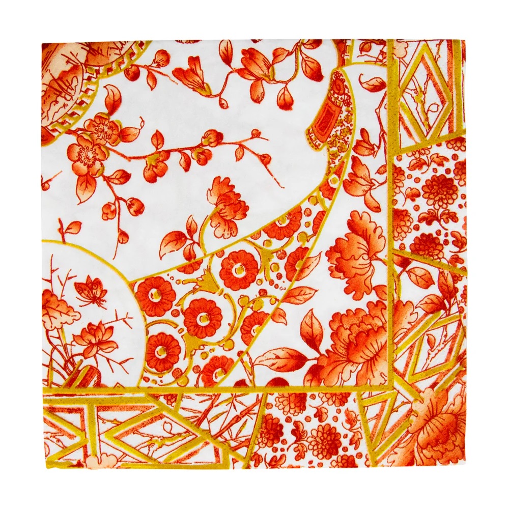 Caspari Gilded Porcelain Coral Luncheon Paper Napkins