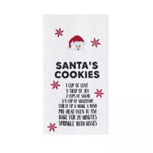 C&F Home "Santa's Cookies" Recipe Towel