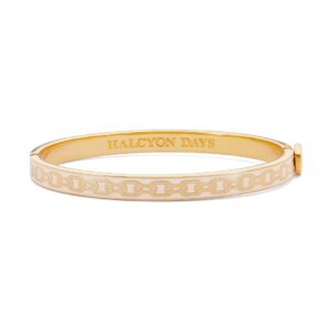 Halcyon Days Skinny Bee Cream & Gold Bangle