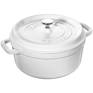 Staub 4 Qt Round Cocotte - Pure White