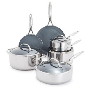 GreenPan Valencia Pro Stainless Steel 10 Piece Cookware Set