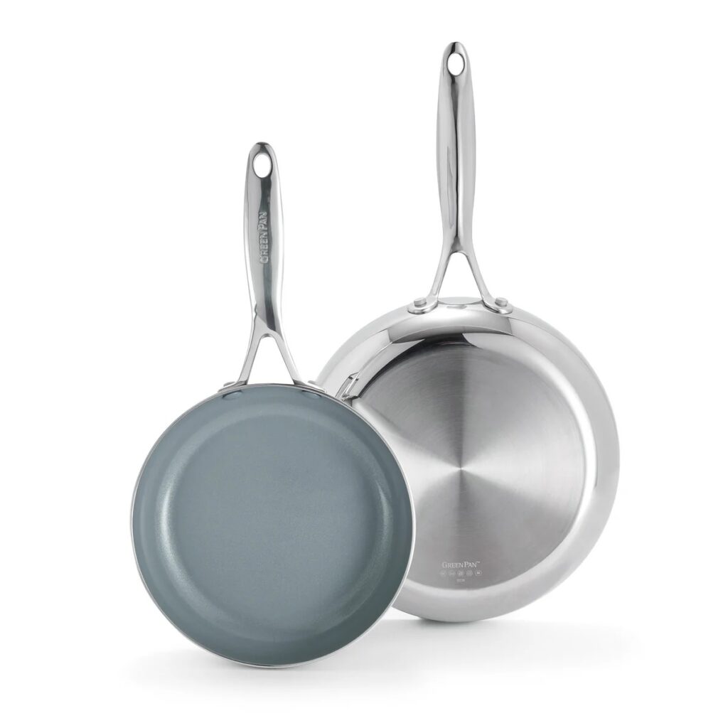 GreenPan Valencia Pro Stainless Steel 8" & 10" Frypan Set