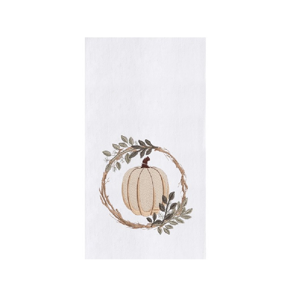 C&F Home White Pumpkin Wreath Towel