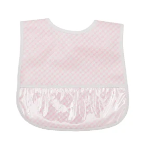 3 Marthas Wipeable Bib - Pink Check