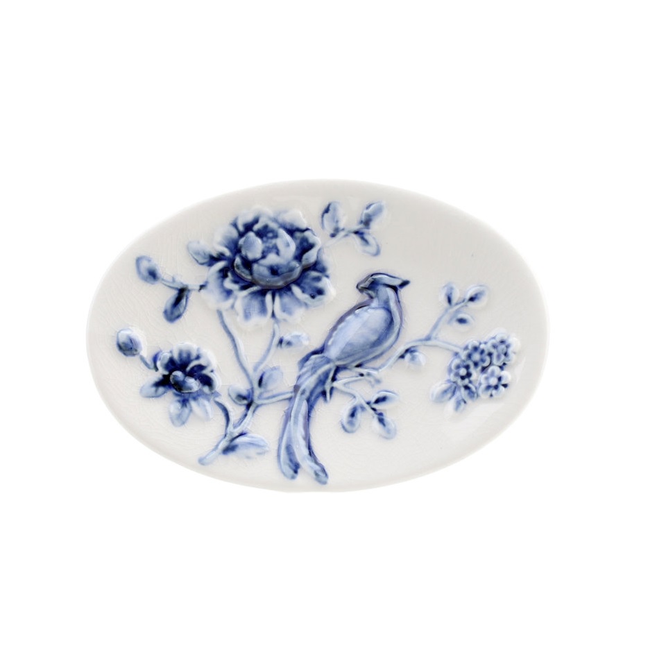 Blue/White Bird Soap Dish