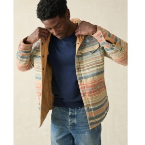 Faherty Doug Good Feather Reversible Bondi Jacket - Dried Palm/El Dorado Springs