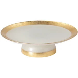 Casafina Camilla Glass Band Gold Footed Plate