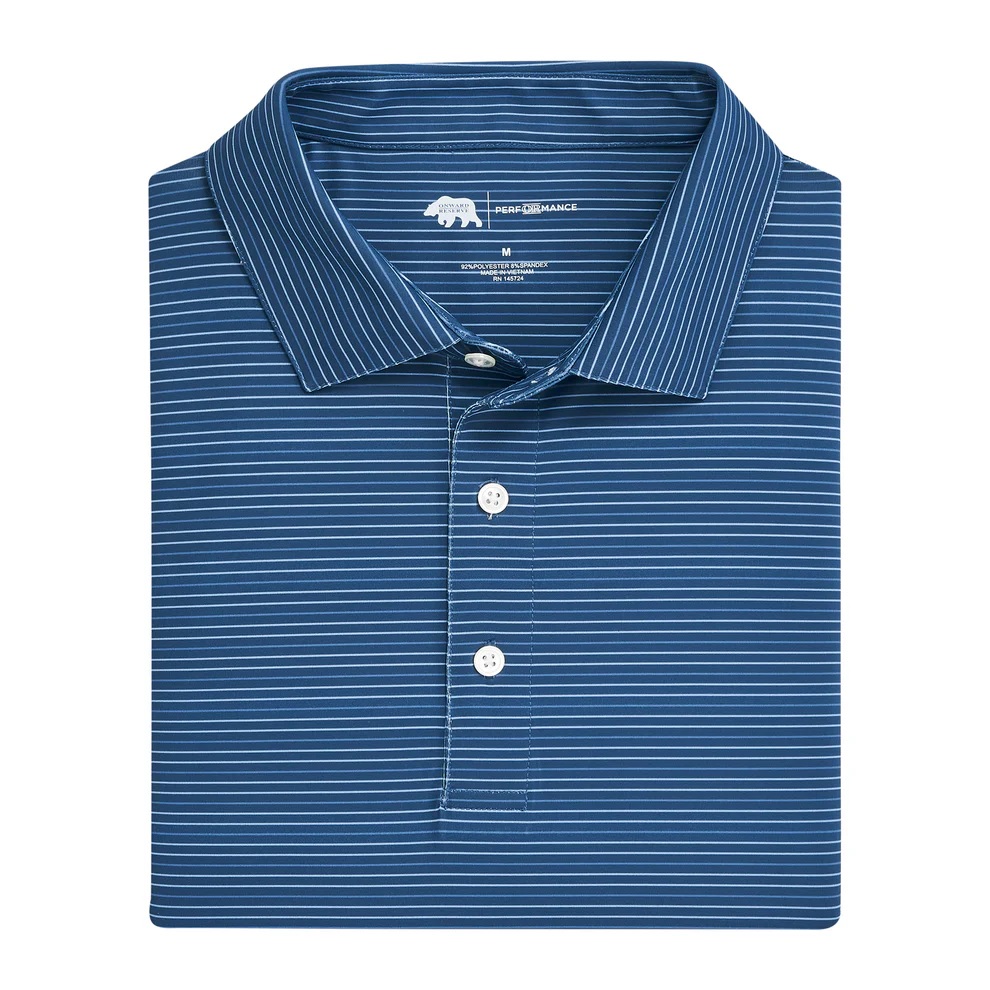 Onward Reserve Driver Stripe Short Sleeve Performance Polo - Endless Sky