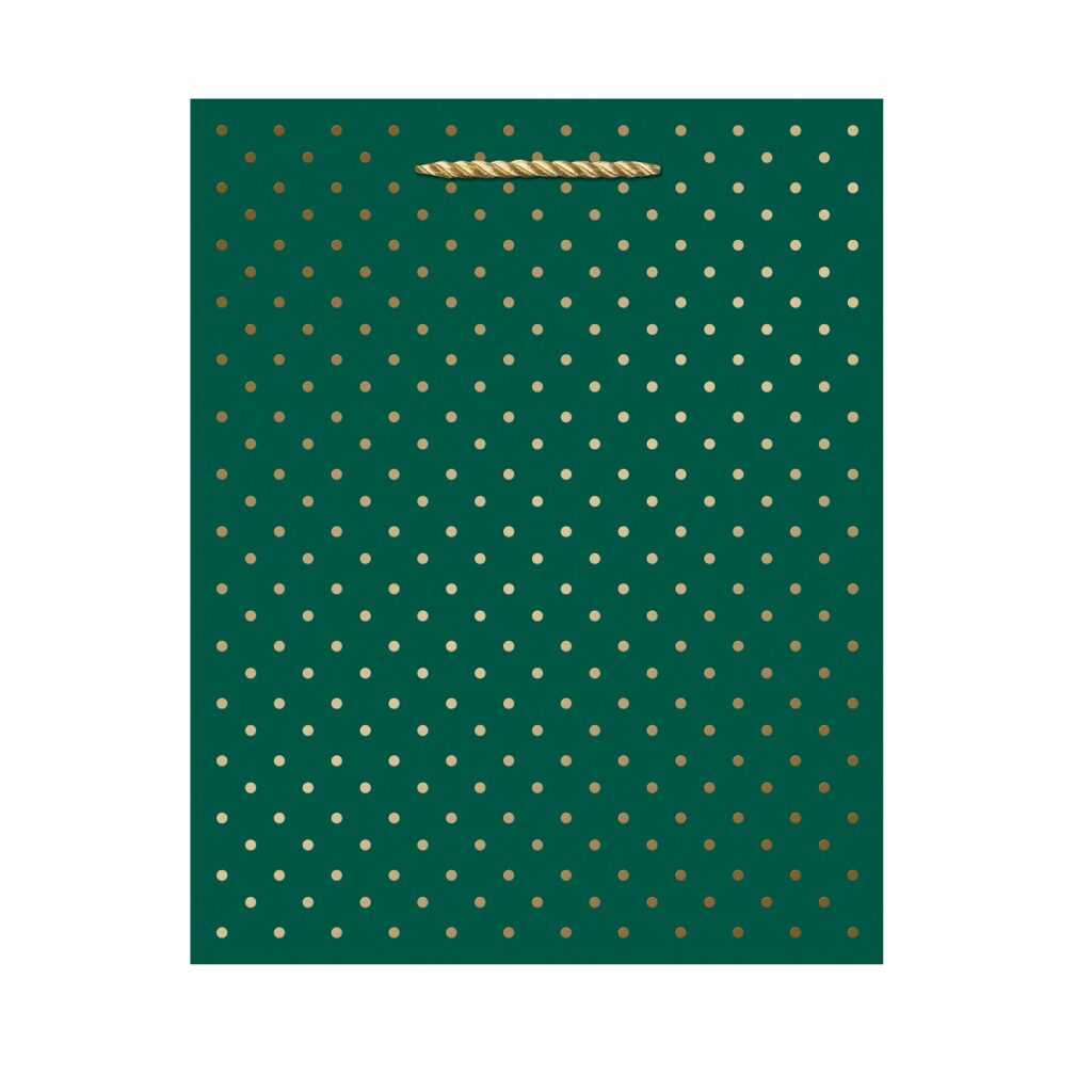 Gold Swiss Dots - Evergreen Medium Gift Bag